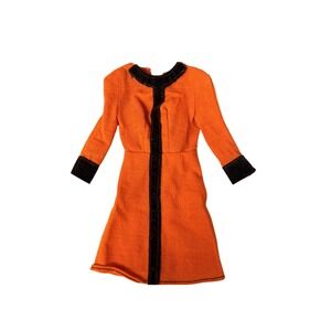 Vtg Barbie Best Buy Fashions #7420 Orange Dress Brown Trim 1975 P.J. Dress Only